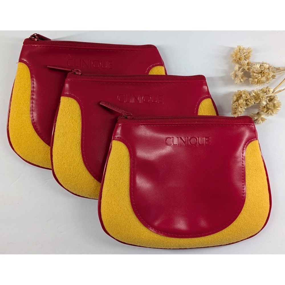 MATCHING LOT 3🌿Clinique Cosmetic Makeup Zipper Bag Travel Organizer Purse‎ Gym